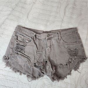 Pistola Grey cheeky distressed shorts